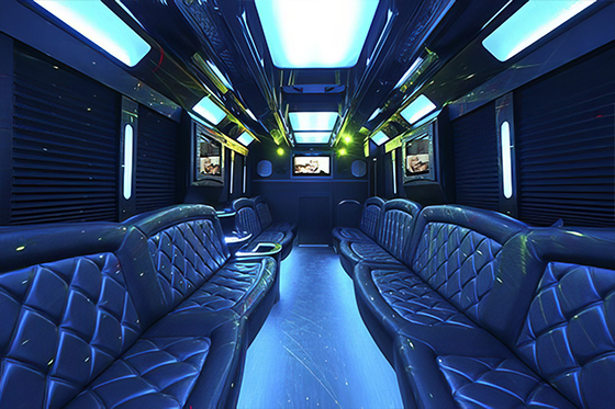 inside the limo bus